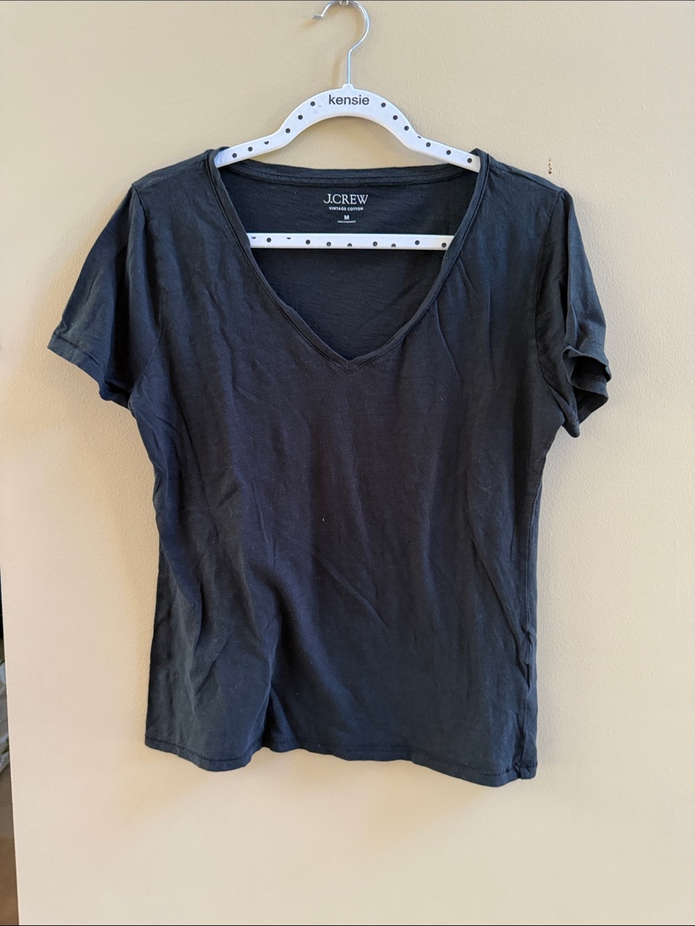 J. Crew Black V-Neck Short Sleeve Tee
